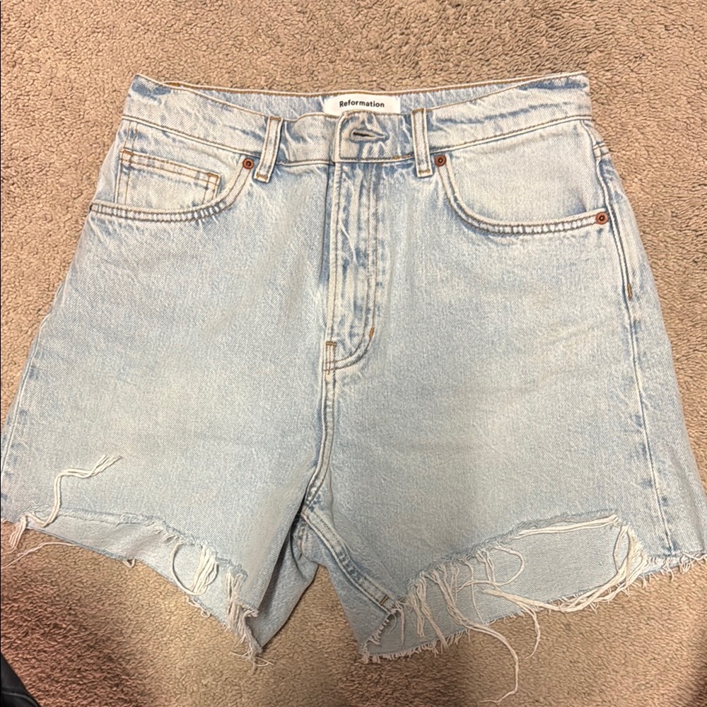 Reformation Wilder High Rise Jean Shorts